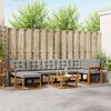 vidaXL Set di divani da esterno 8 pcs Grigio Naturale e Chiaro