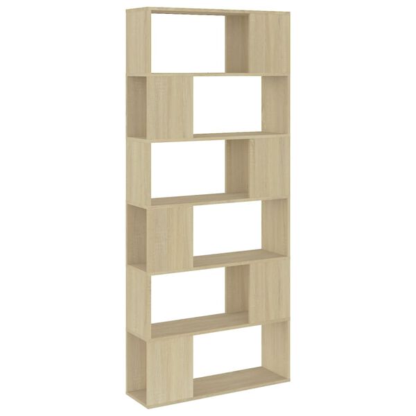 vidaXL Libreria/Divisorio Rovere Sonoma 80x24x186 cm in Truciolato