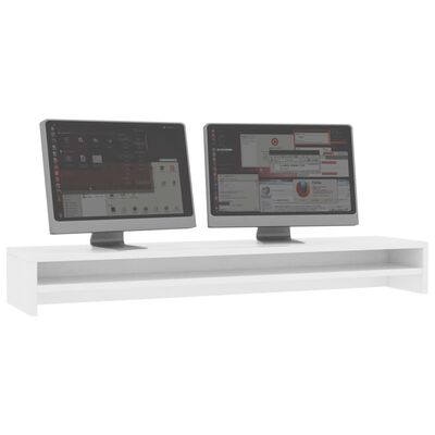 vidaXL Supporto per Monitor Bianco 100x24x13 cm in Legno Multistrato