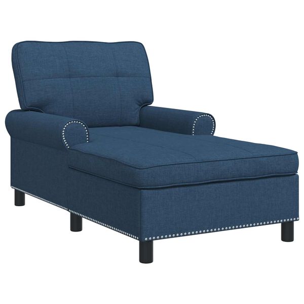 vidaXL Chaise Lounge con cuscino Blu 91 x 157 x 91 cm Tessuto