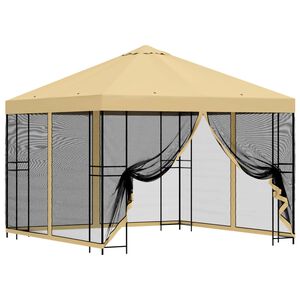 vidaXL Gazebo da giardino con pareti laterali 3 x 3 m Crema