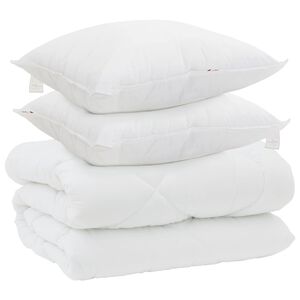vidaXL Duvet Invernale con cuscino 3 pz Bianco Microfibra