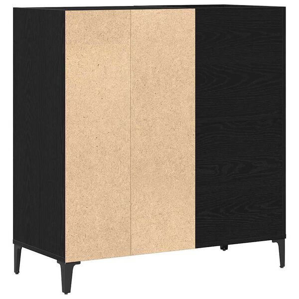 vidaXL Mobile porta vinili Rovere Nero 84,5 x 38 x 89 cm