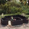 vidaXL Set Divani da Giardino 12 pz con Cuscini in Polyrattan Nero