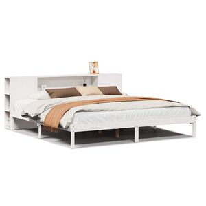vidaXL Letto Libreria senza Materasso Bianco 200x200 cm Legno di Pino