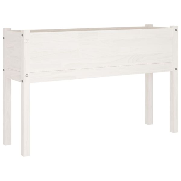 vidaXL Fioriere da Giardino 2 pz Bianche 110x31x70 cm in Legno di Pino