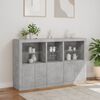 vidaXL Credenza con Luci LED Grigio Cemento 162x37x100 cm