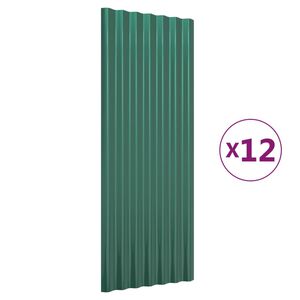 vidaXL Pannelli per Tetto 12 pz Acciaio Zincato 100x36 cm