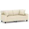 vidaXL Divano a 2 Posti con Cuscini Crema 140 cm in Similpelle