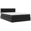 vidaXL Letto con contenitore e LED Nero 140 x 200 cm Pelle Sintetica