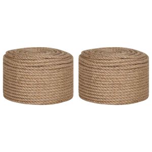 vidaXL Spago in juta 2 pz 2 mm 100 m Naturale 100% juta Tossa