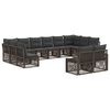 vidaXL Set Divano da Giardino 12 pz Grigio polyrattan