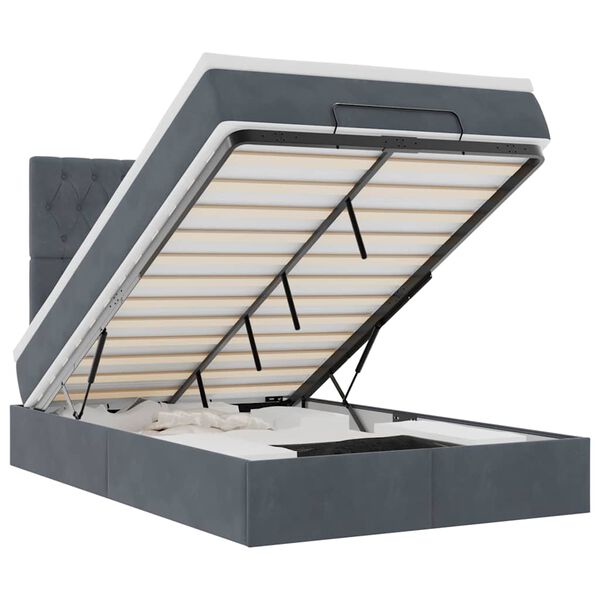 vidaXL Struttura Letto Pouf con Materassi 120x200 cm Velluto