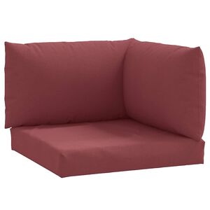 vidaXL Cuscini per Pallet 3 pz Rosso Vino M&eacute;lange in Tessuto