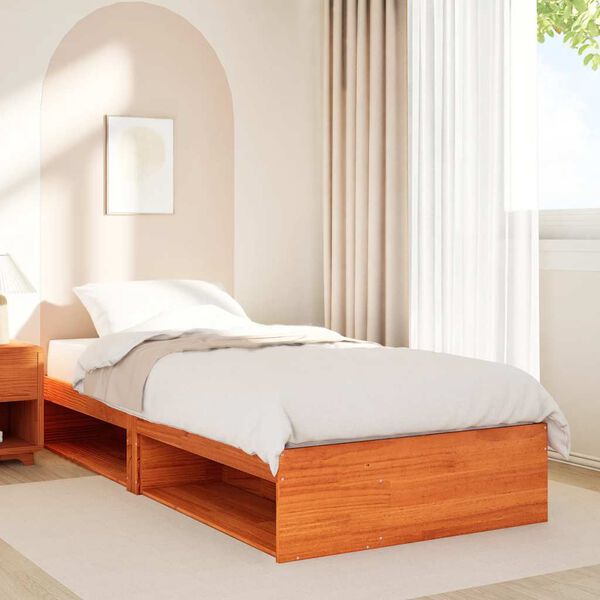 vidaXL Dormeuse senza Materasso Marrone Cera 90x200 cm Legno di Pino