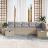 vidaXL Set Divano da Giardino con cuscino 7 pcs Beige polyrattan