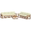 vidaXL Set di divani da esterno 9 pz Naturale e Crema