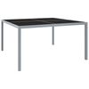 vidaXL Tavolo da Giardino 130x130x72 cm Grigio in Acciaio e Vetro