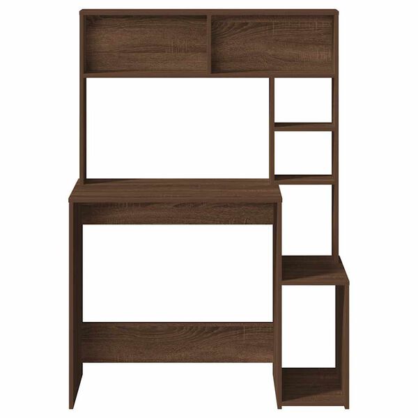 vidaXL Scrivania Mensole Rovere Marrone 100x45x140cm Legno Multistrato