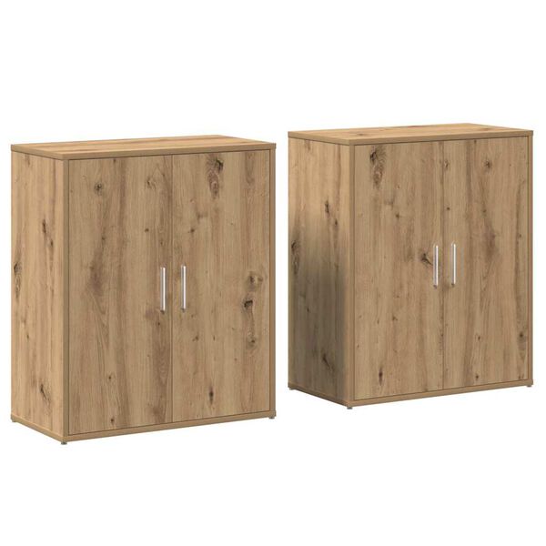 vidaXL Credenza 2 pcs Rovere artigianale 60 x 31 x 70 cm