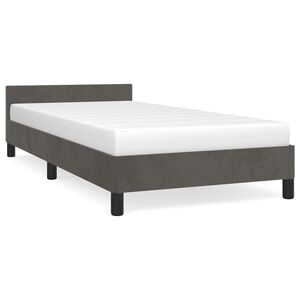 vidaXL Giroletto senza Materasso Grigio Scuro 80x200 cm Velluto