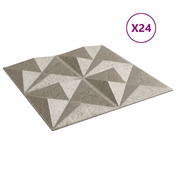 vidaXL Pannelli Murali 24 pz Beton 50x50 cm XPS 6 m&sup2; Origami