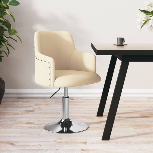 vidaXL Sgabello da Bar Crema in Tessuto