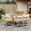 vidaXL Set da Pranzo da Giardino 9 pz con Cuscini Beige in Polyrattan