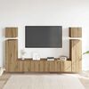 vidaXL Set Mobile TV 8 pz Montato a Parete Rovere in Legno Multistrato