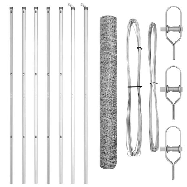 vidaXL Palo della recinzione Argento 10 x 1,4 m (rete da 50 mm)