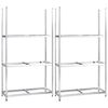 vidaXL Portapneumatici a 3 Strati 2 pz Argento 110x40x200cm in Acciaio