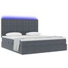 vidaXL Letto con contenitore e LED Grigio scuro 160 x 200 cm Velluto