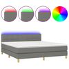 vidaXL Letto a Molle Materasso e LED Grigio Scuro 160x200cm in Tessuto