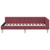 vidaXL Cornice del letto ad angolo Rosso Vino 90 x 190 cm Tessuto