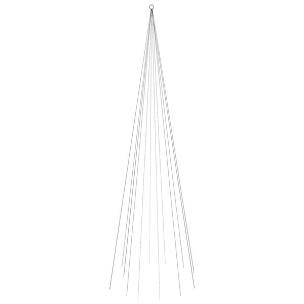 vidaXL Albero di Natale Pennone Bianco Freddo 732 LED 500 cm