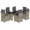vidaXL Set da Pranzo da Giardino 7 pz con Cuscini in Polyrattan Grigio