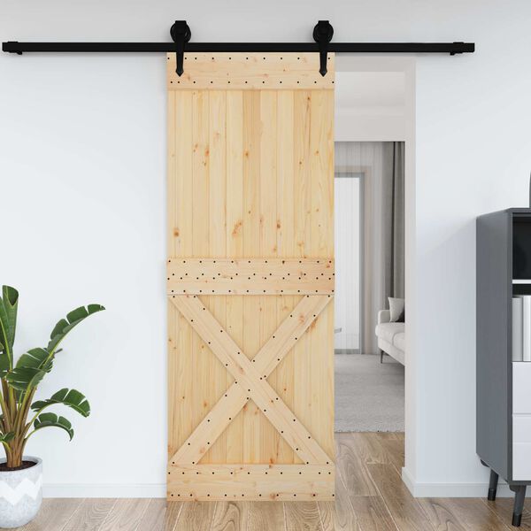 vidaXL Porta NARVIK Naturale 85 x 210 cm Legno di pino solido