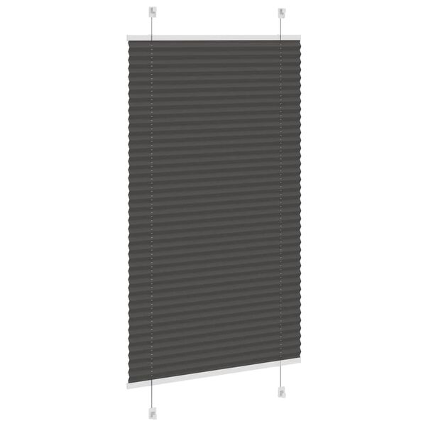 vidaXL Tenda Plissettata Nera 75x100 cm Larghezza Tessuto 74,4 cm