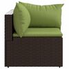 vidaXL Divani Angolari da Giardino con Cuscini 2pz Polyrattan Marrone