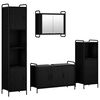 vidaXL Set di Armadi da Bagno 4 pz Rovere Nero 40 x 36 x 181 cm