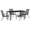 vidaXL Set da Pranzo per Giardino 5 pz Nero