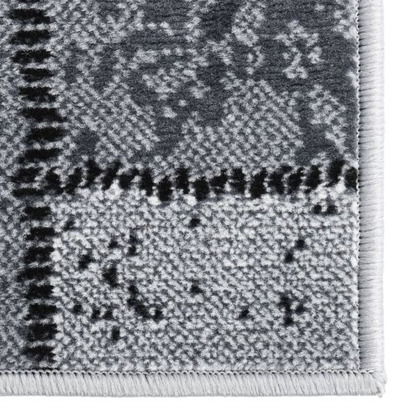 vidaXL Tappeto Lungo in BCF Grigio con Motivo a Blocchi 100x350 cm