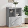 vidaXL Credenza con Luci LED Grigio Cemento 81x37x100 cm