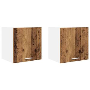 vidaXL Armadio pensile 2 pcs Legno Antico e Bianco 40 x 31 x 40 cm