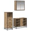 vidaXL Set di mobili per il bagno con porta 3 pcs Rovere artigianale
