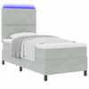 vidaXL Letto a Sorgente LED Grigio chiaro 100 x 200 cm Tessuto
