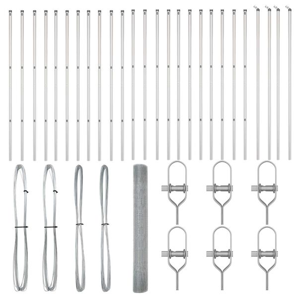 vidaXL Palo della recinzione Argento 50 x 1,2 m (rete 19 x 19 mm)