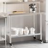 vidaXL Tavolo Lavoro Cucina con Ripiano 110x55x120 cm Acciaio Inox