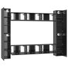 vidaXL Set Mobili TV 10 pz Grigio Lucido in Legno Multistrato