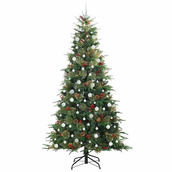 vidaXL Albero di Natale Artificiale con Rami Pieghevoli Verde 240 cm